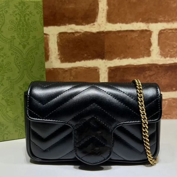 2023 classic luxury chain fashion plaid floral brand purse retro womens silver leather handbag designer a shoulder bag with box purse makeup, Black;red